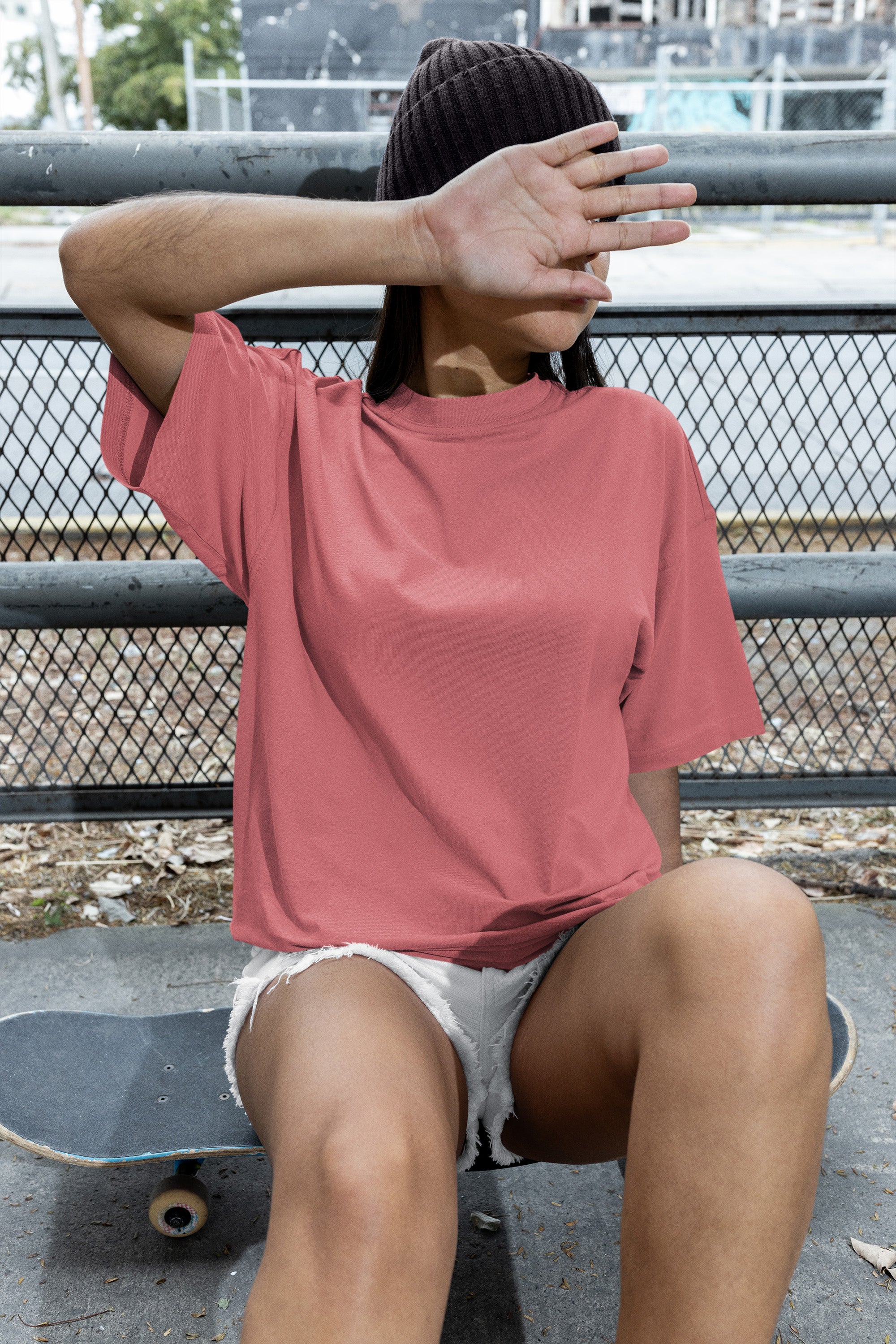 Women’s Oversized T-Shirt – Dusty Rose image 3