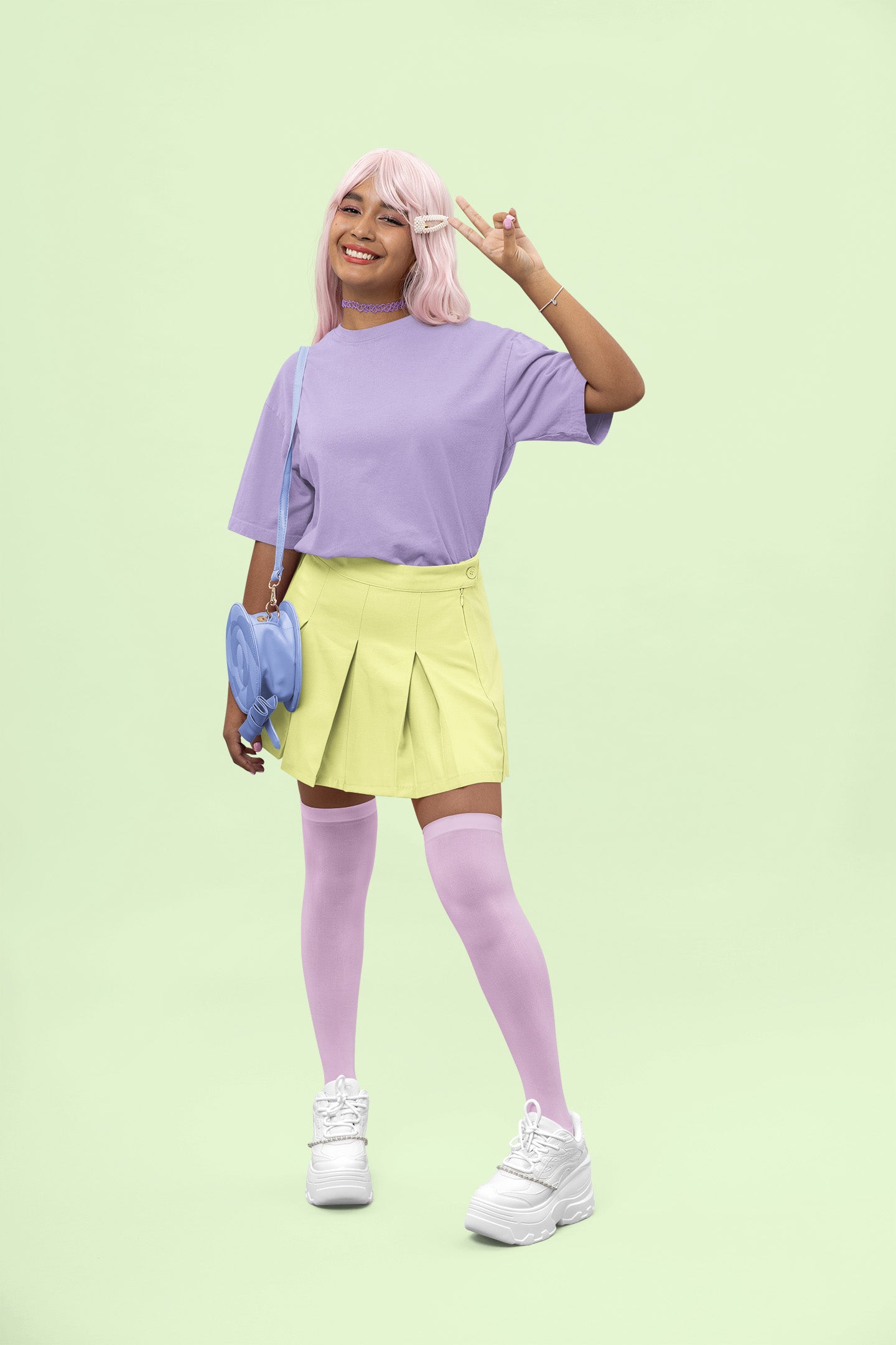 Women’s Oversized T-Shirt – Iris Lavender image 4