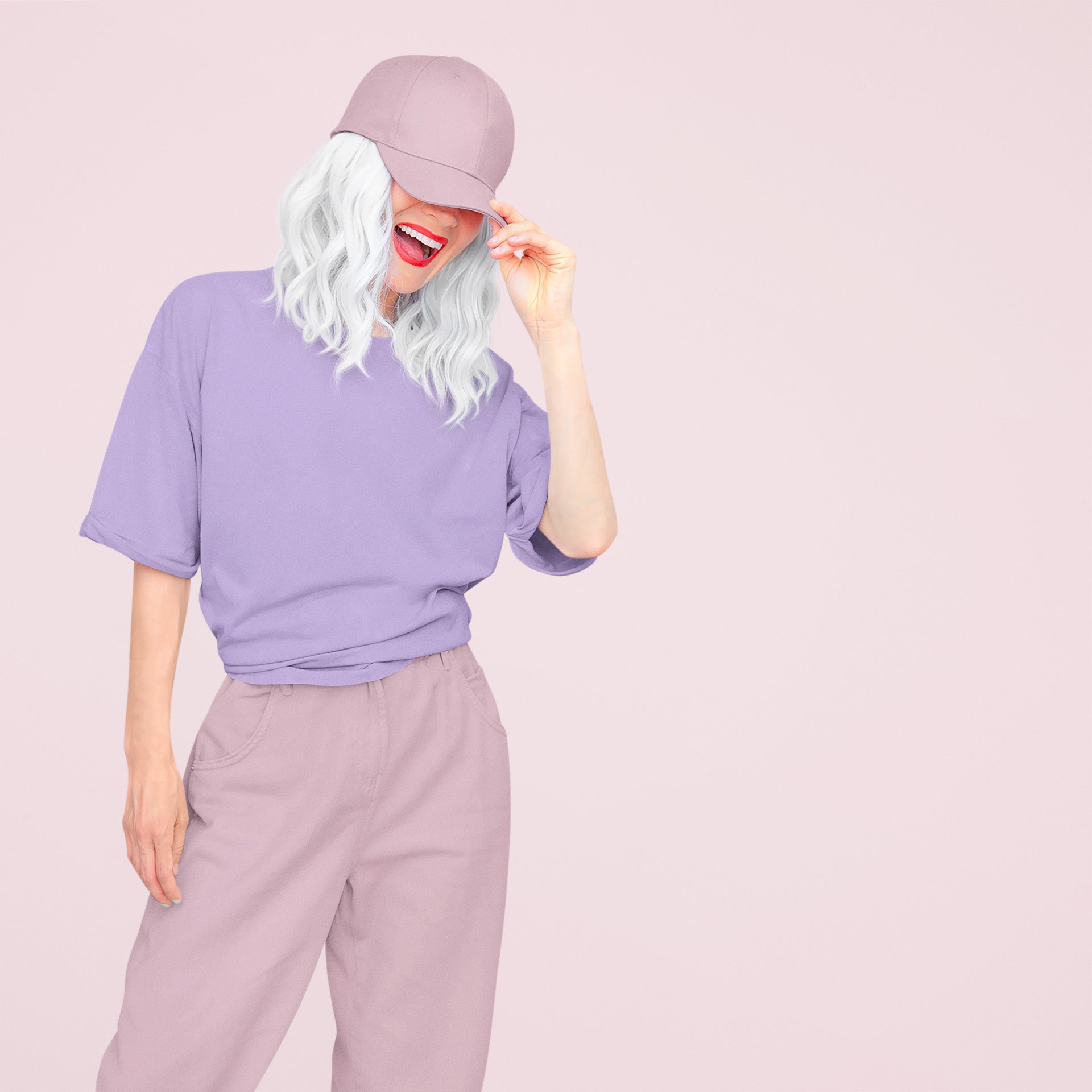 Women’s Oversized T-Shirt – Iris Lavender image 5