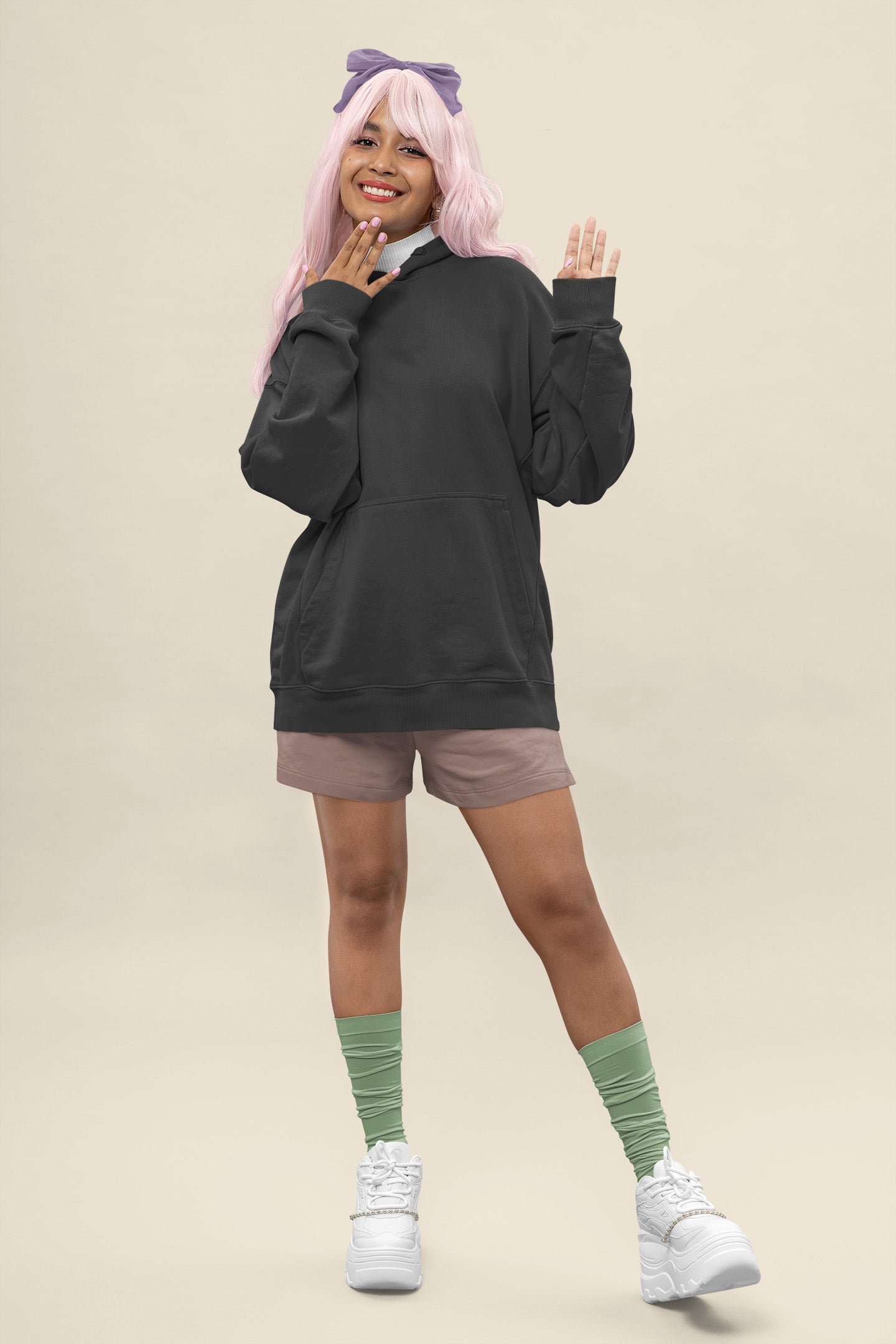 Women's Oversized Black Hoodie | The OddBall Wagon image 2