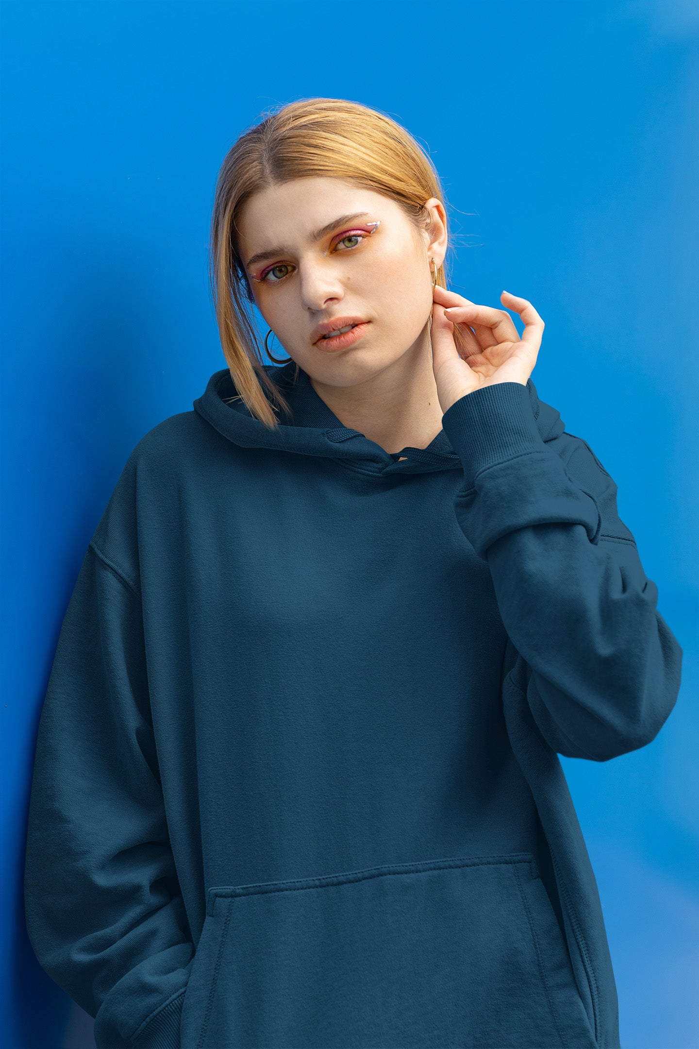 Women's Oversized Navy Blue Hoodie | The OddBall Wagon image 2