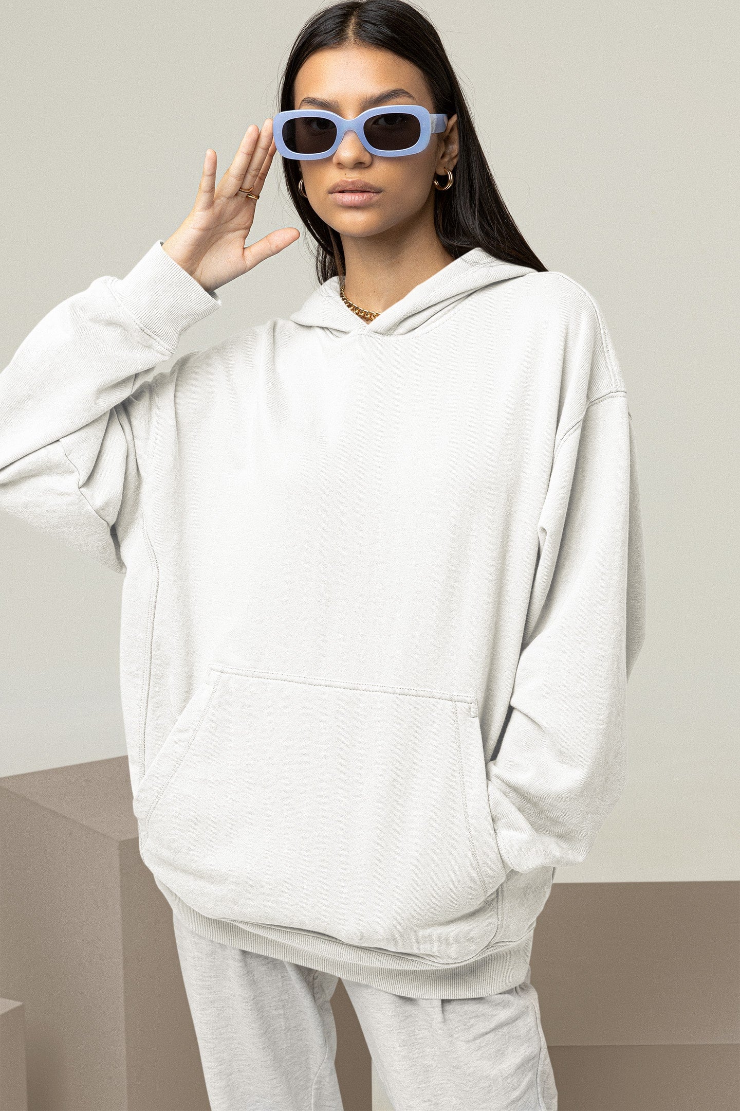 Women's Oversized White Hoodie | The OddBall Wagon image 2