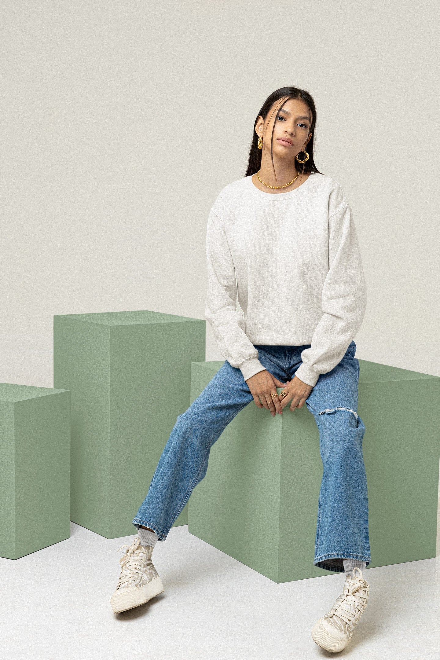 Women's White Sweatshirt | The OddBall Wagon image 4