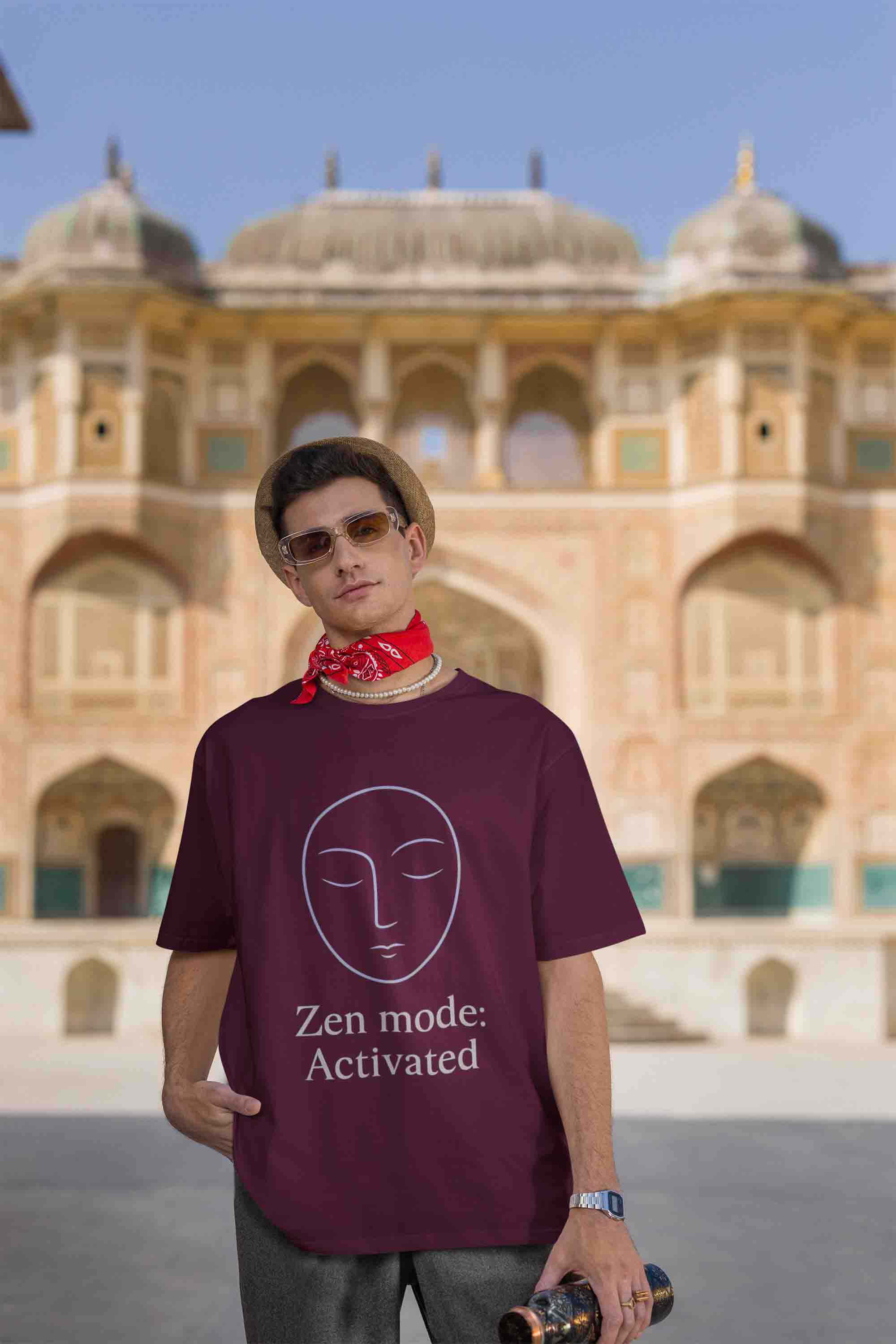 Zen Mode: Activated (Burgundy) - Men Oversized Tee